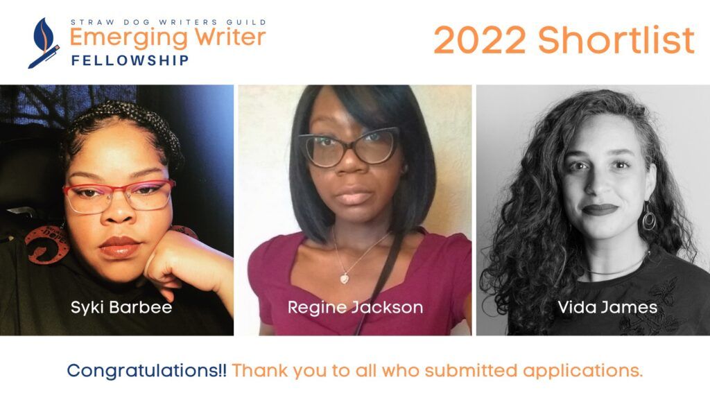 Emerging Writer Fellowship - Shortlist - L to R Syki Barbee, Regine Jackson & Vida James